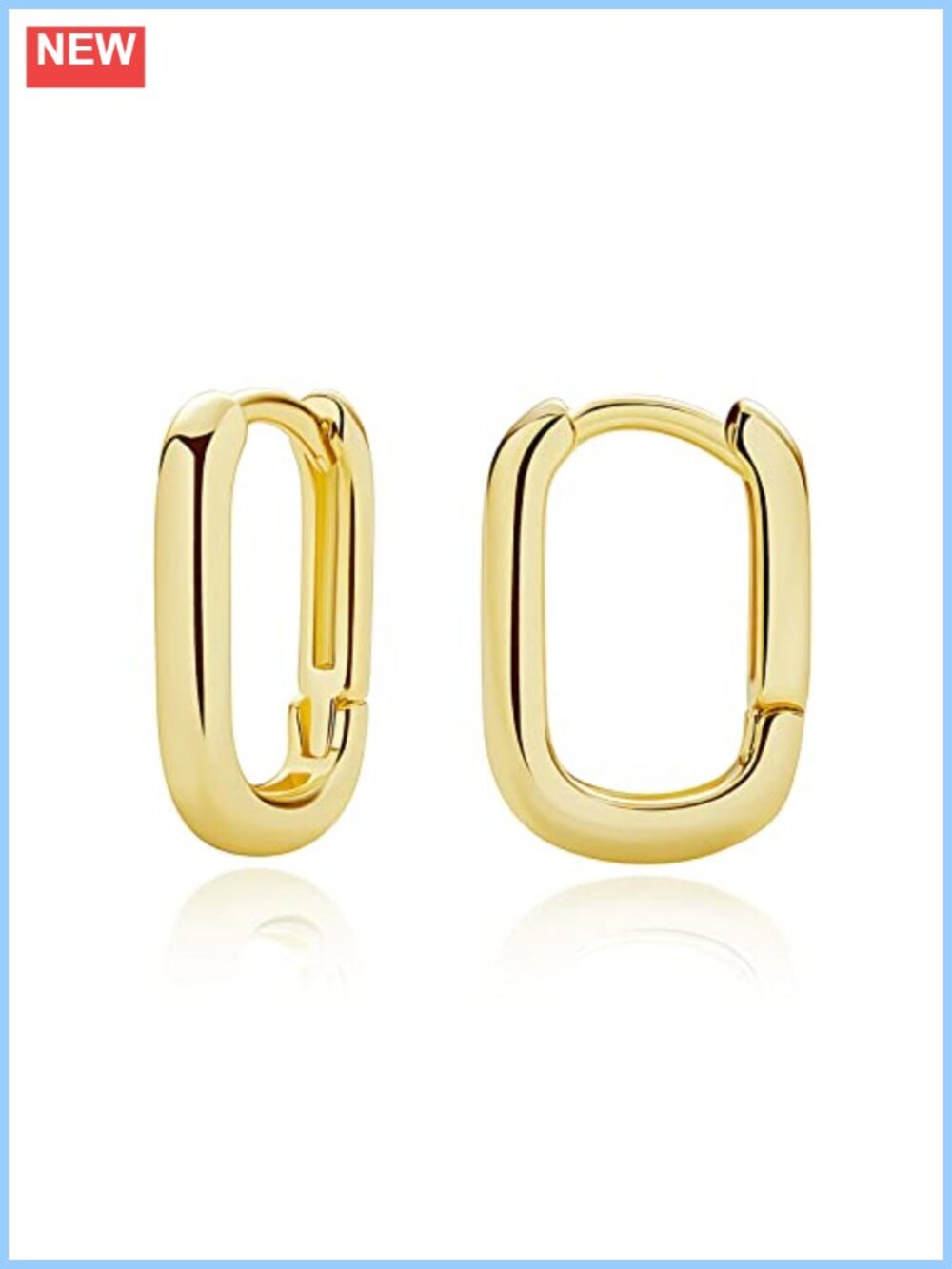 14K Gold Plated Huggie Hoop Earrings CZ Hypoallergenic 7mm